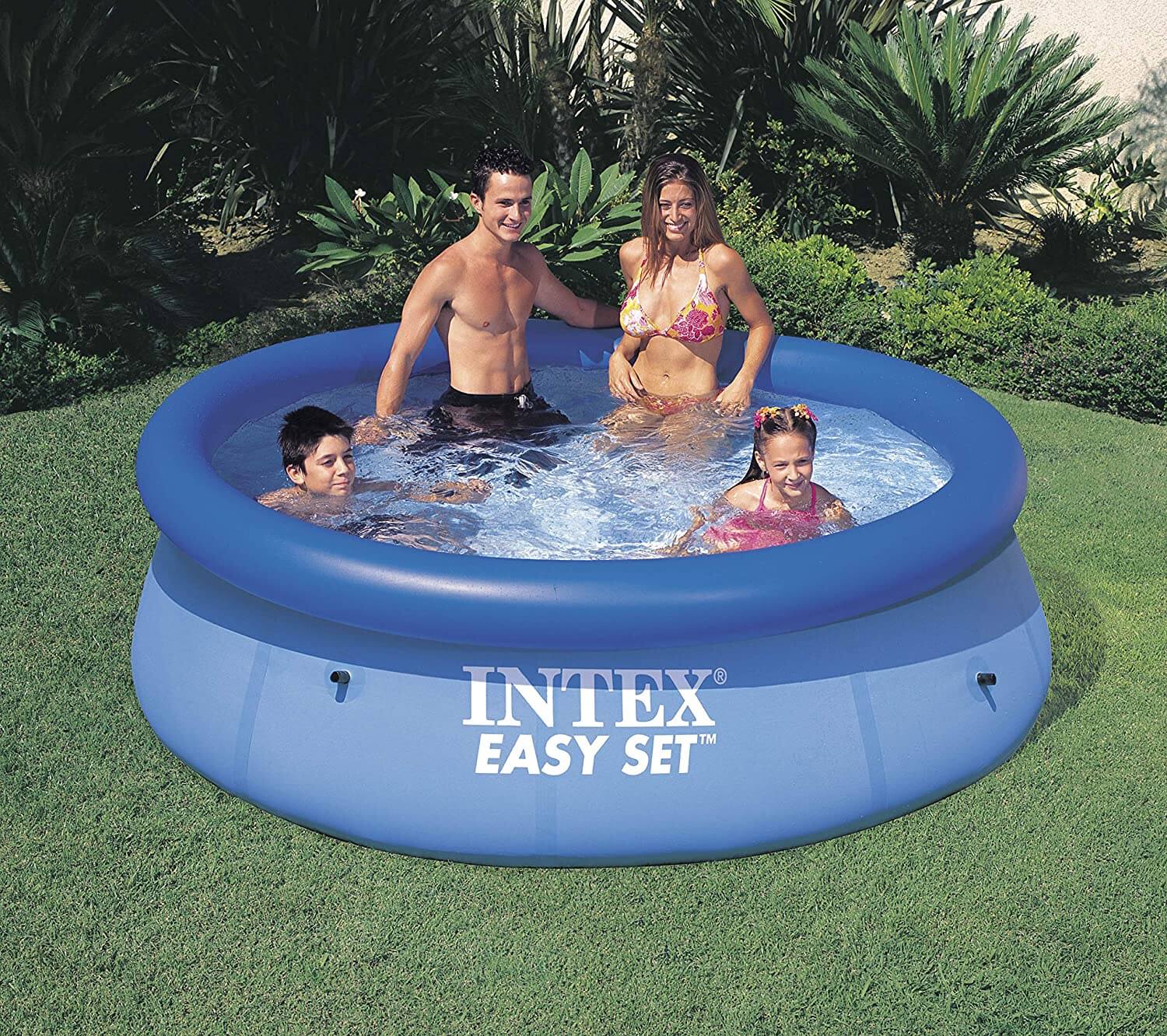 intex easy set family swimming pool