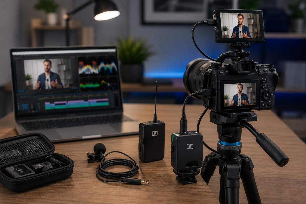 Sennheiser lav recording setup