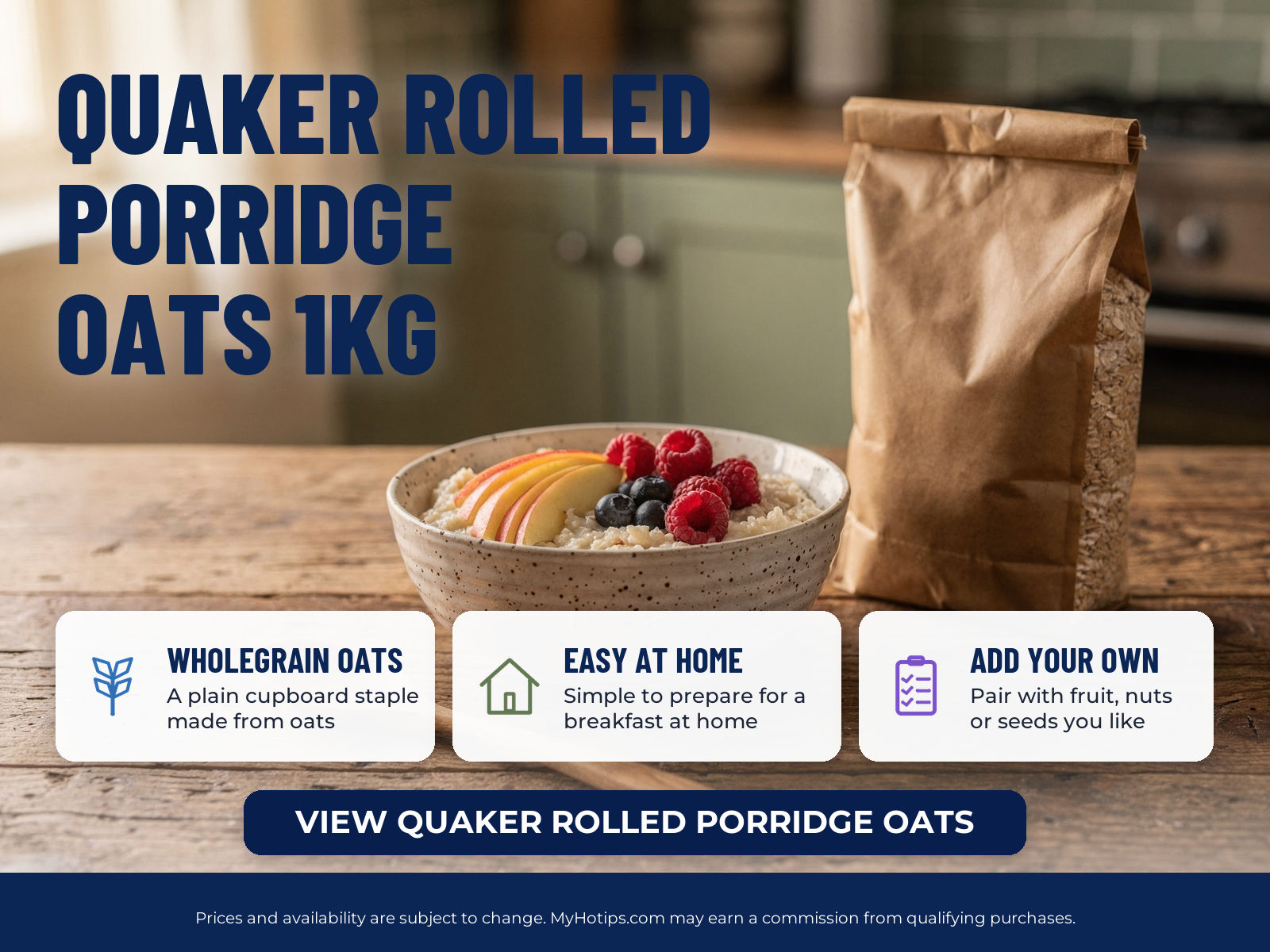 Quaker Rolled Porridge Oats 1kg