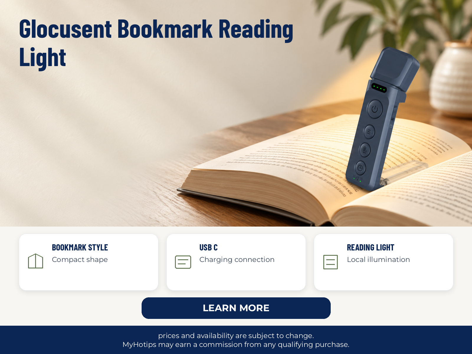 Glocusent Bookmark Reading Light