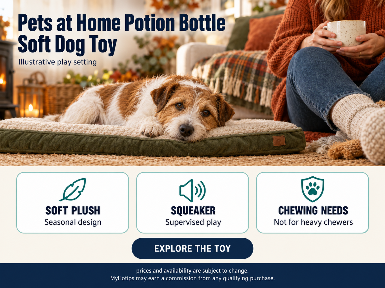 Pets at Home Potion Bottle Soft Dog Toy Green