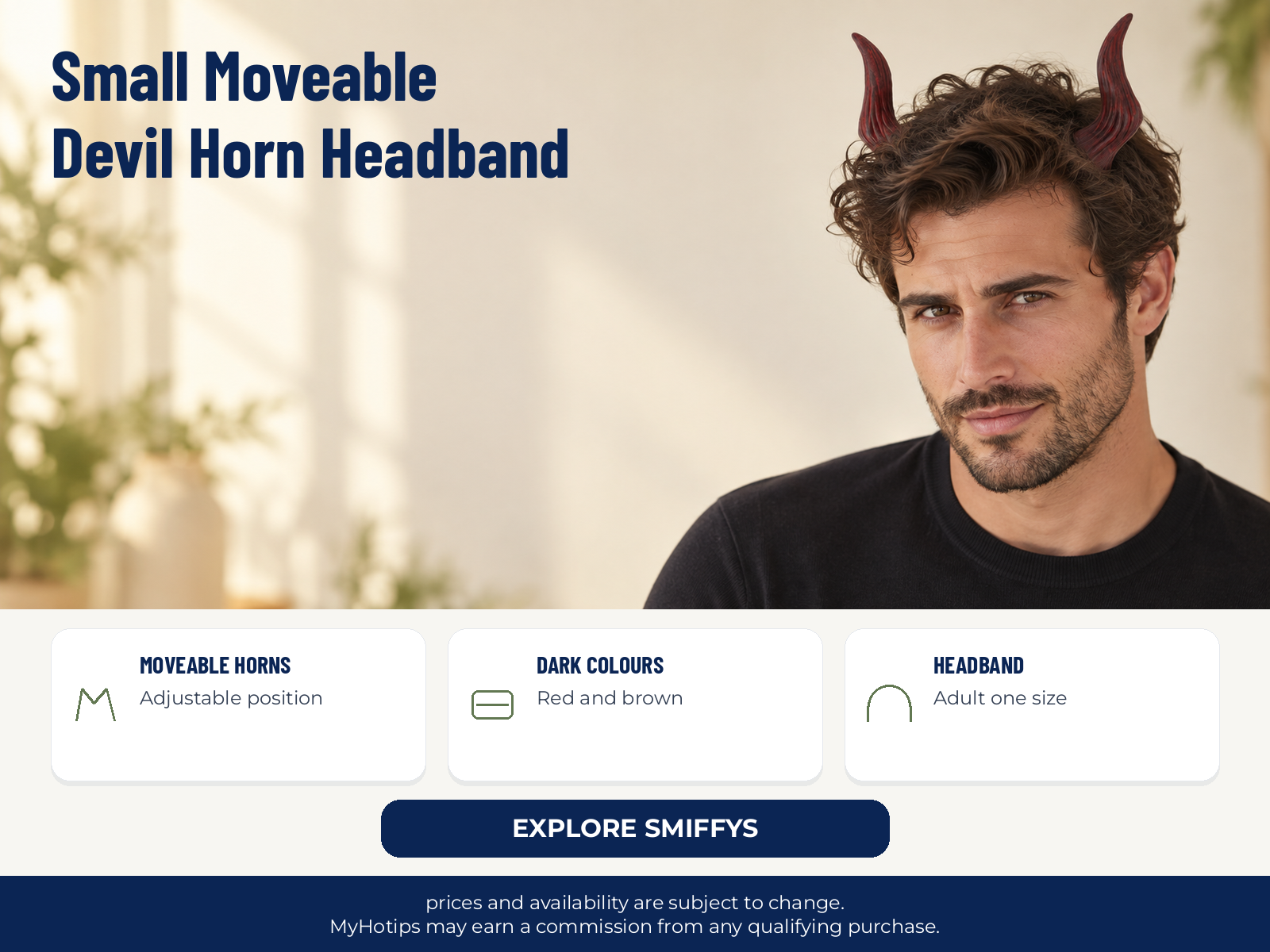 Small Moveable Devil Horn Headband