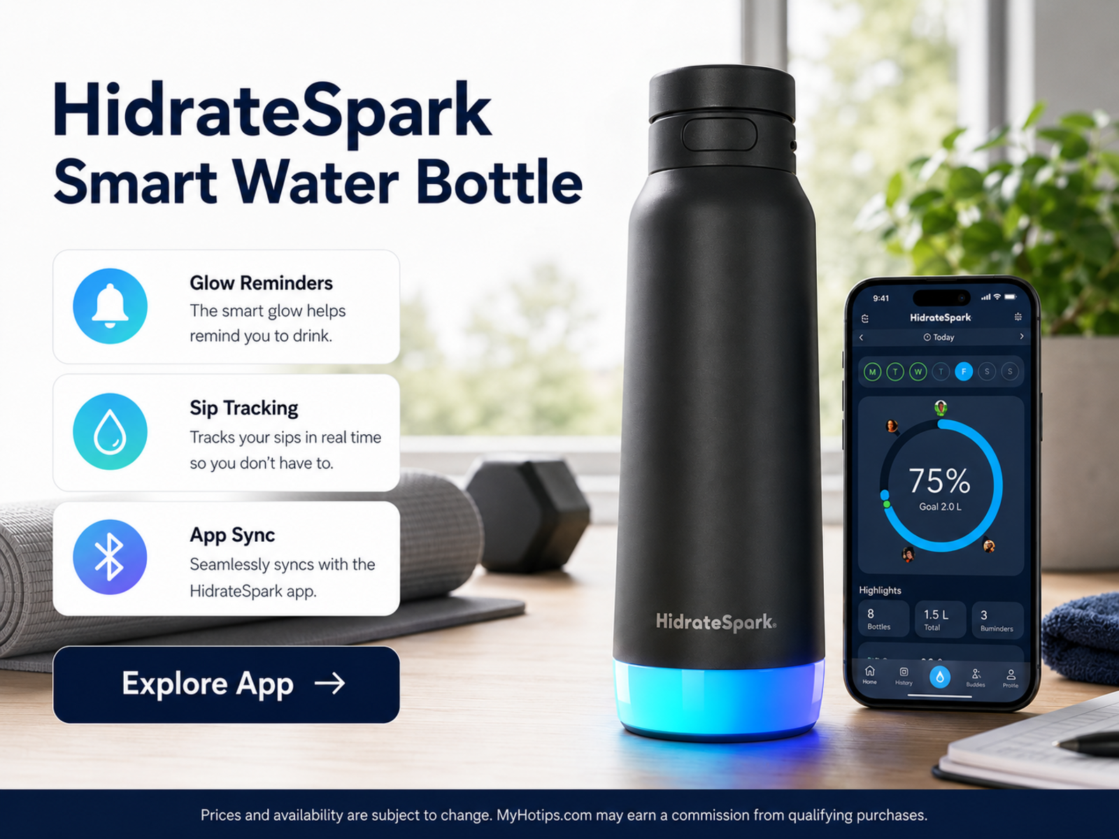 HidrateSpark Smart Water Bottle