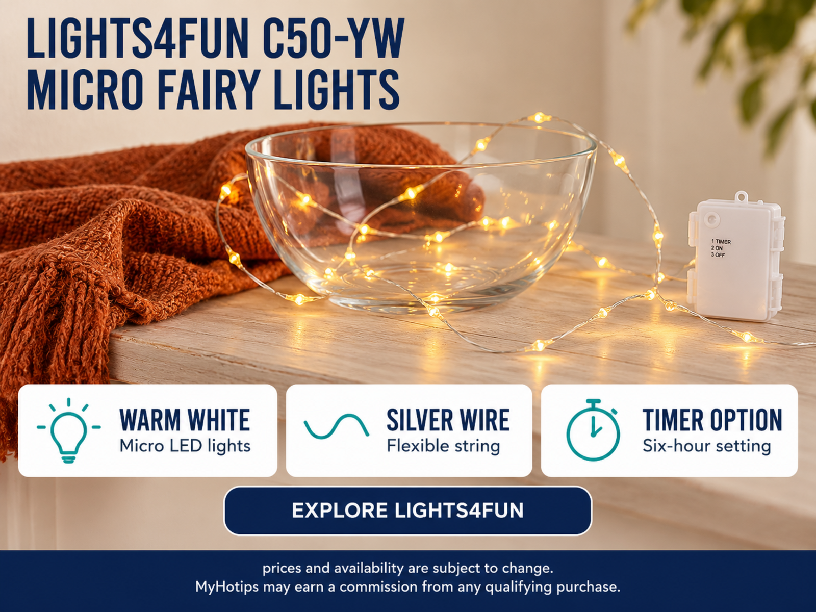Lights4fun C50-YW Micro Fairy Lights