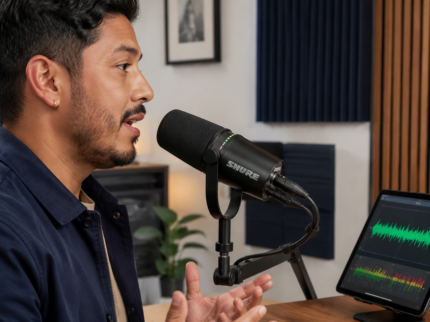 Best Creator Desk Setup SUPPORTING+Shure MV7+