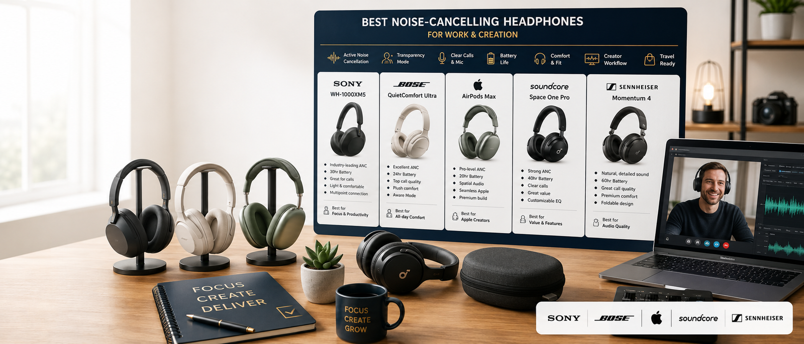 Best Noise Cancelling Headphones For Work And Creation