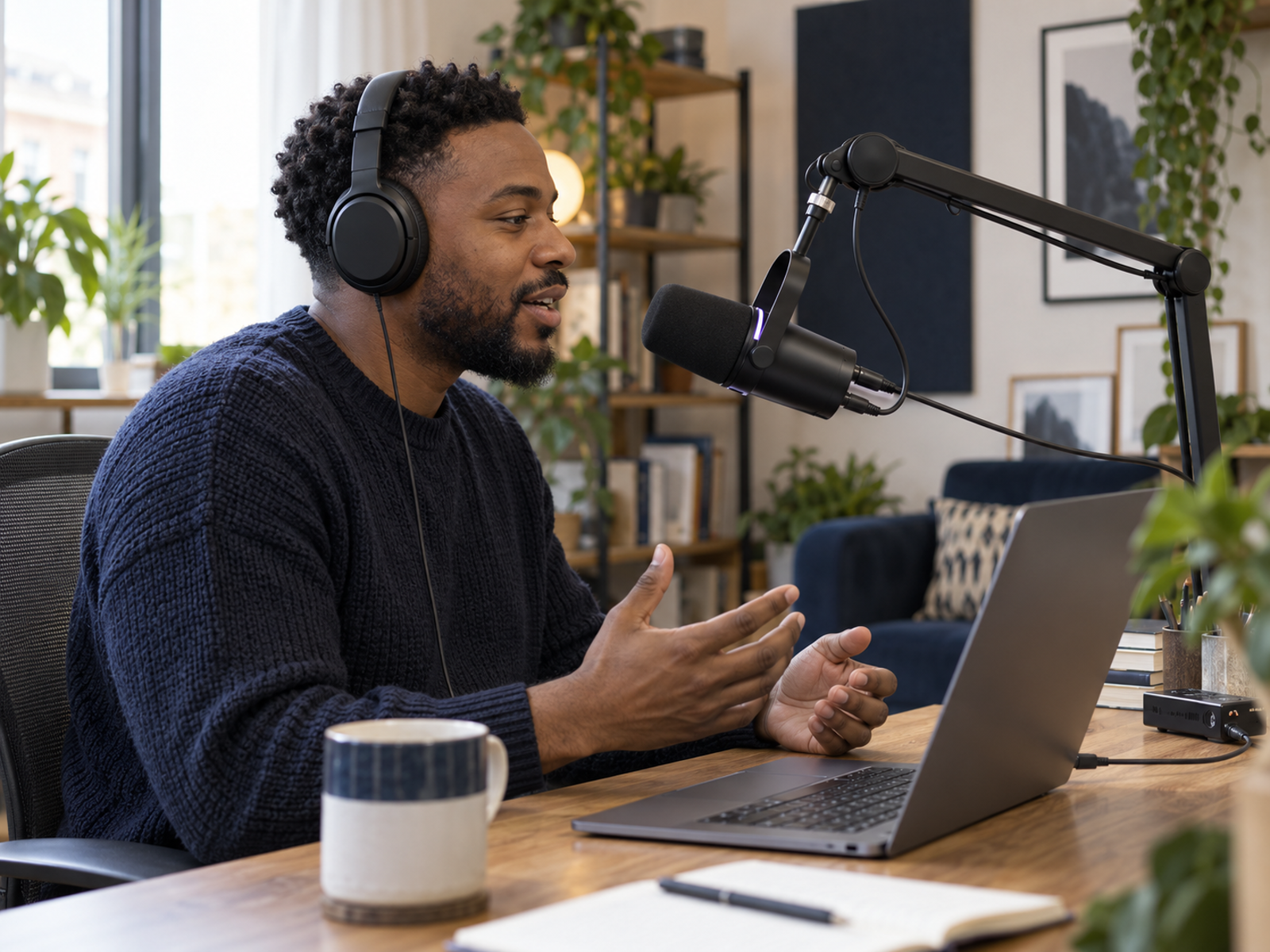 Best Podcast Equipment For Bloggers SUPPORTING SHURE MV7 PLUS