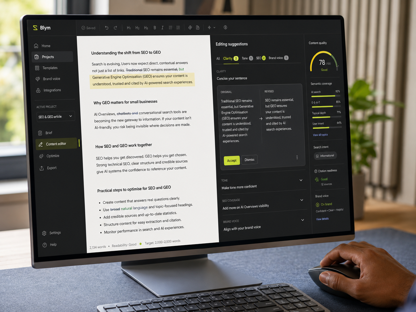 Blym Review SUPPORTING EDITING SUGGESTIONS