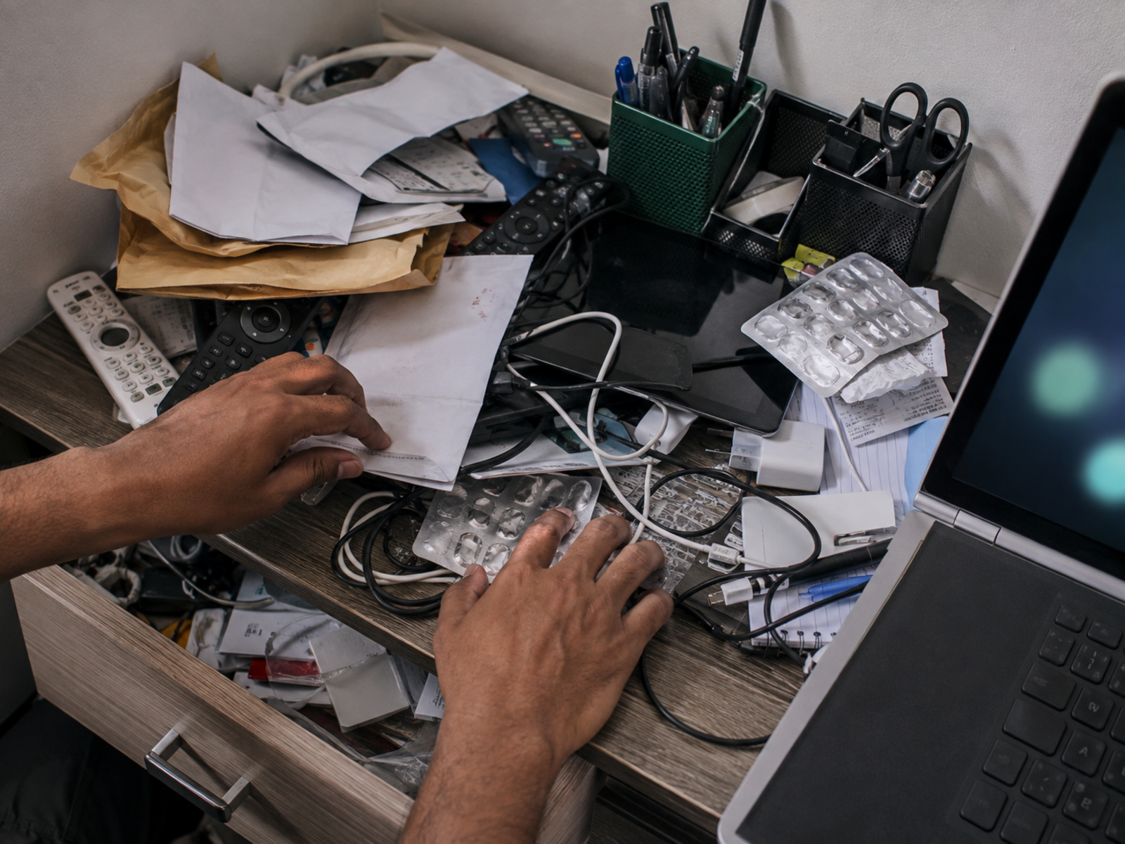 Desk Setup Mistakes That Make You Feel Worse SUPPORTING Desk Clutter Stress