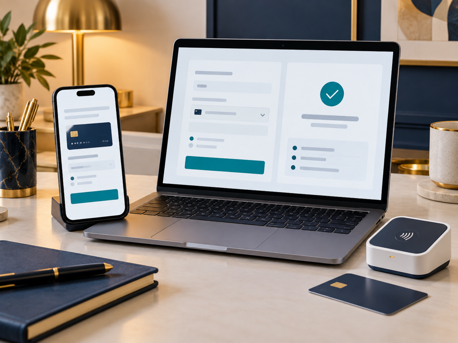 Devices representing payment and account-access checks