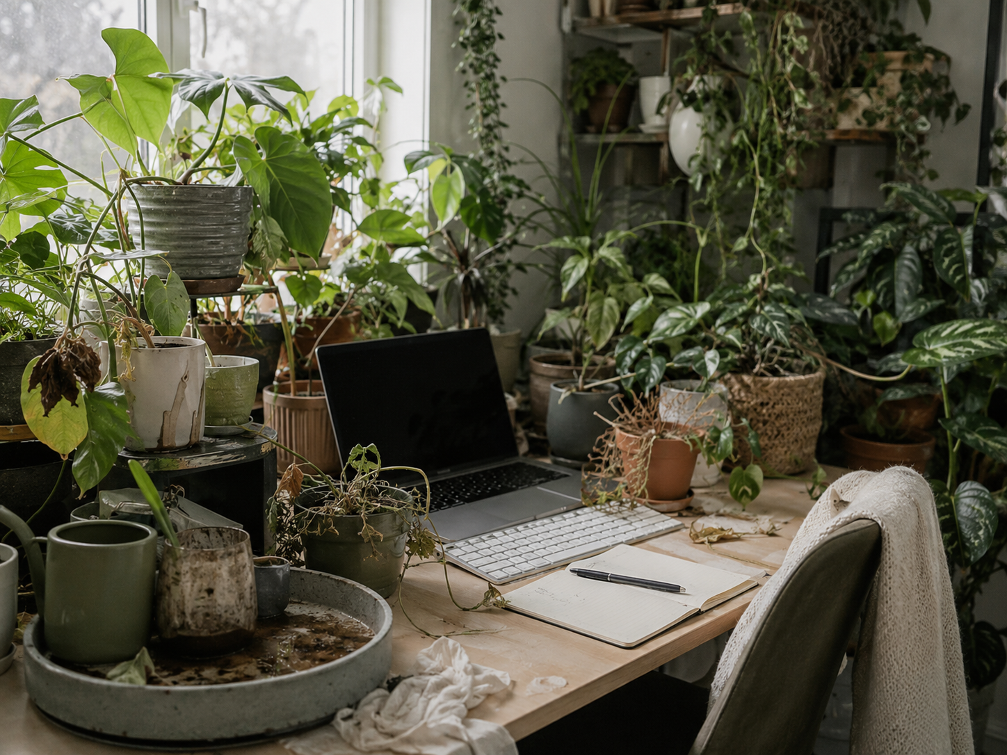 Plants Air Quality And Calm Home Office Design