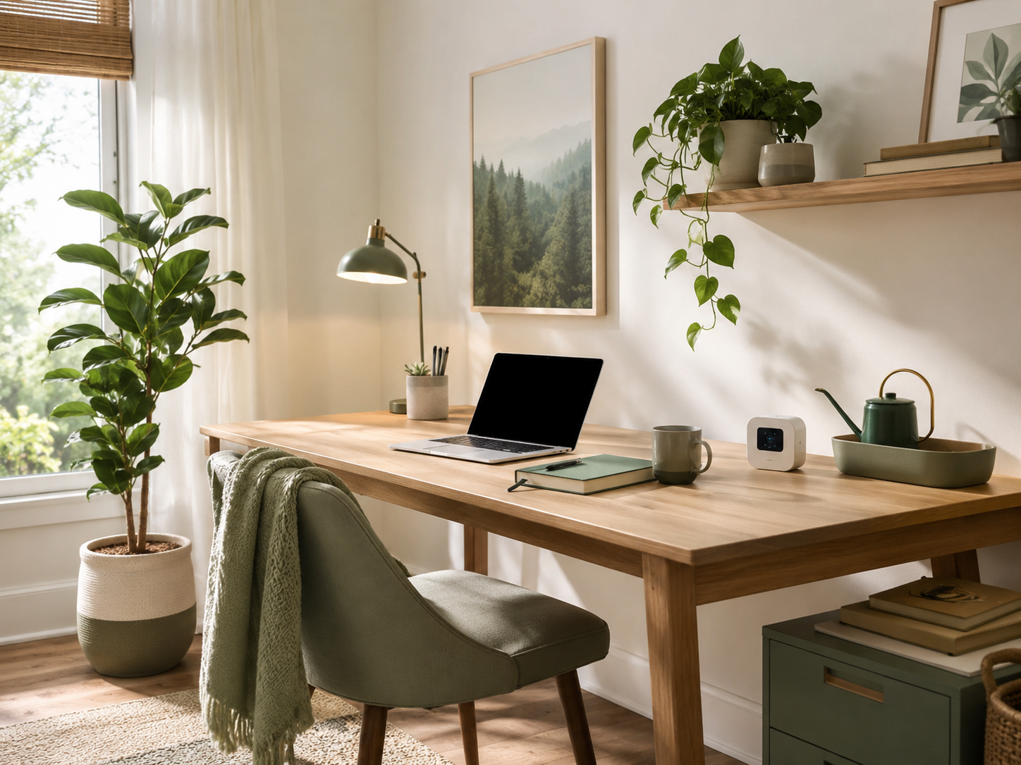 Plants Air Quality And Calm Home Office Design