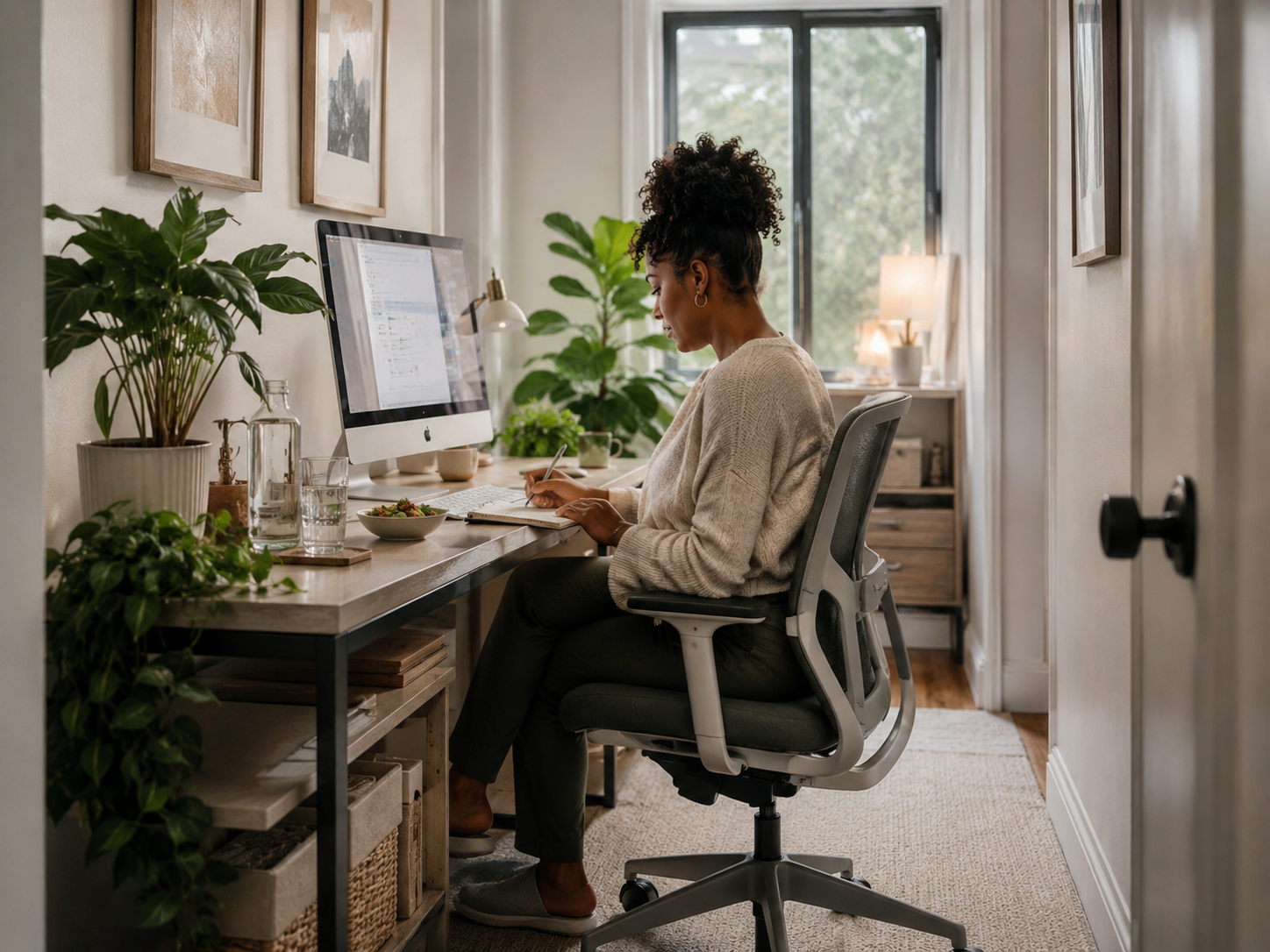 Plants Air Quality And Calm Home Office Design