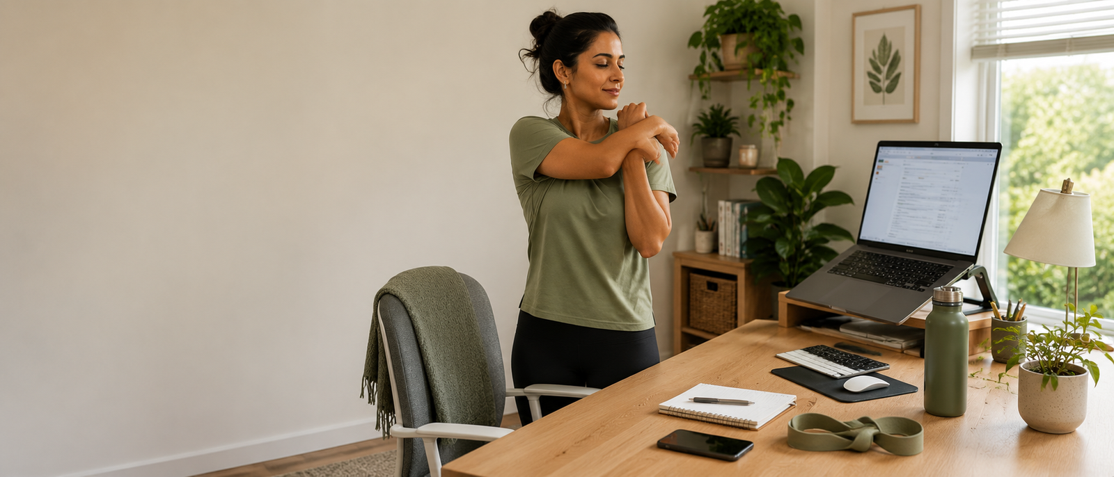 Stretching Between Emails Simple Desk Worker Reset