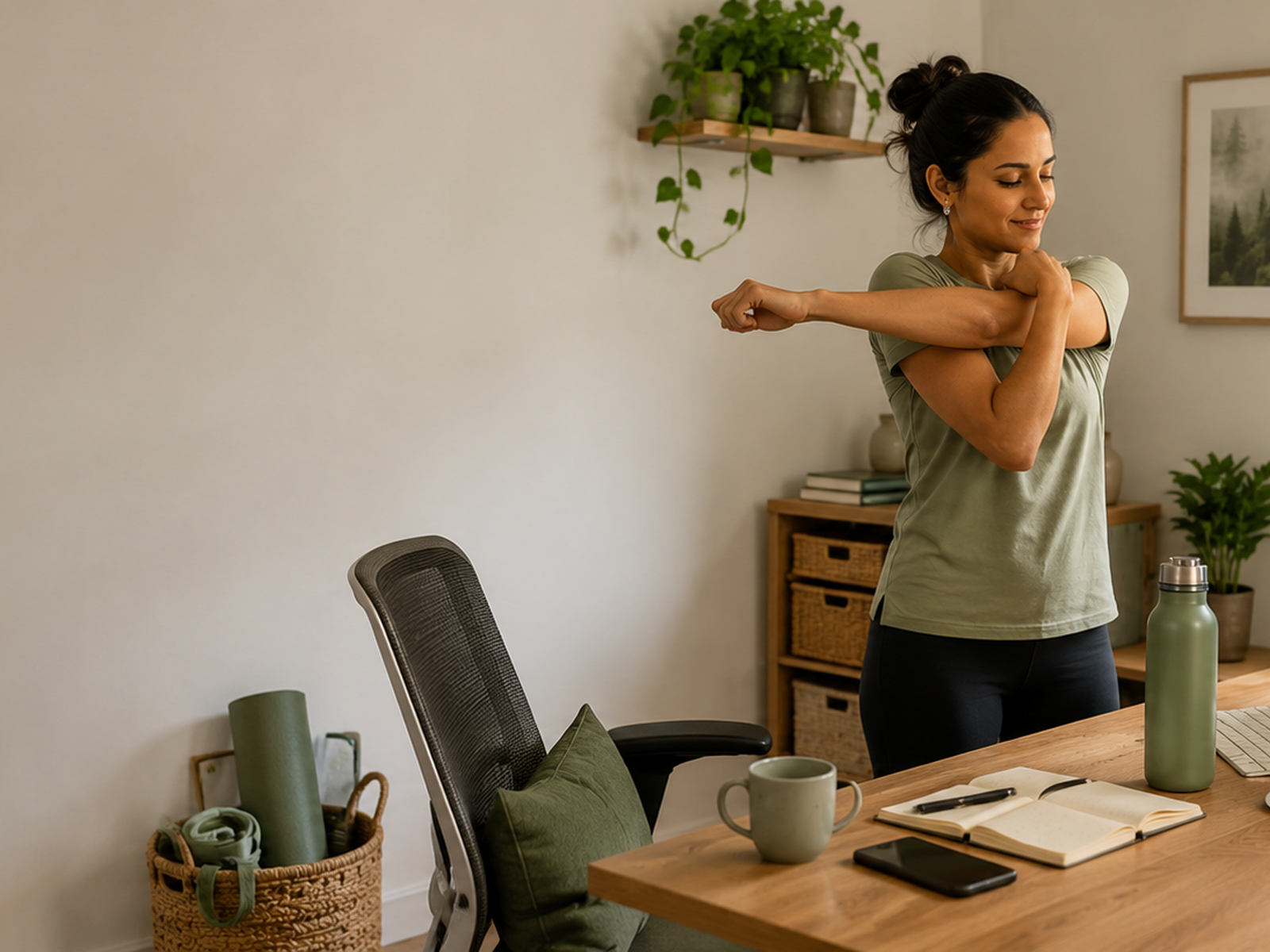 Stretching Between Emails Simple Desk Worker Reset